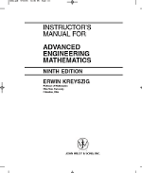 Instructor's manual for advanced engineering mathematics