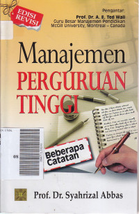 Manajemen perguruan tinggi : beberapa catatan