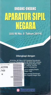 Undang - undang aparatur negara (tahun RI No. 5 tahun 2014)