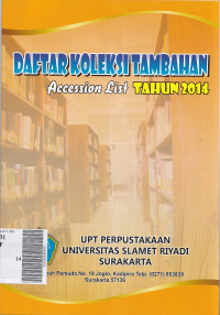 Daftar koleksi tambahan (accession list) tahun 2014