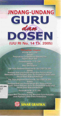 Undang-undang Guru dan Dosen (UU RI No.14 Th.2005)