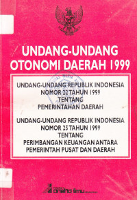 Undang-undang otonomi daerah 1999