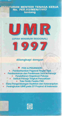 Peraturan menteri tenaga kerja no.per.03/men/97 tentang UMR (upah minimum regional) 1997