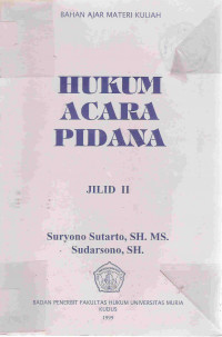 Hukum acara pidana jilid II