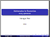 Mathematics for economicsts mainly optimization