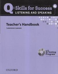 Q: skills for success 4 listening and speaking : teacher's handbook