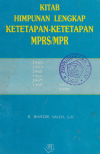 Kitab himpunan lengkap ketetapan-ketetapan MPRS/MPR