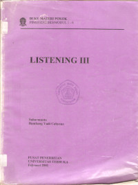 Materi pokok Listening III ,1-6;PING 3323