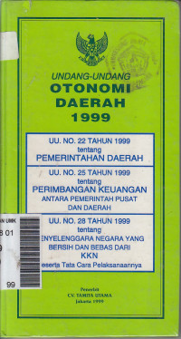 Undang-undang otonomi daerah 1999