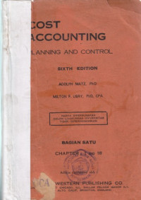 Cost accounting: planning and control bagian satu