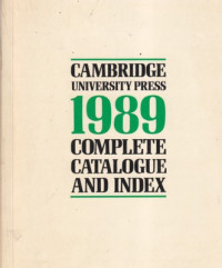 Cambridge university press 1989 complete catalogue and index