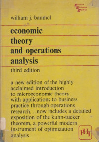 Image of Economic theory and operations analysis