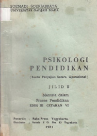Psikologi pendidikan (suatu penyajian secara operasional) II