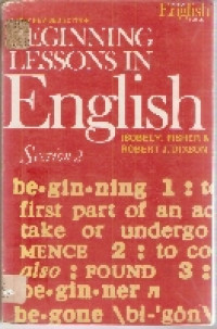 Beginning lessons in english section 2