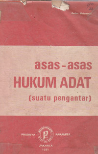 Image of Asas-asas hukum adat (suatu pengantar)