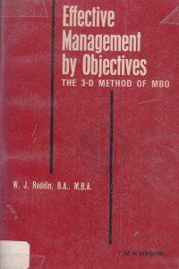Effective management by objectives