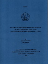 The effectiveness of Speedy English Grammar to teach simple past tense in the Eleventh Grade of SMK Wisudha Karya Kduus