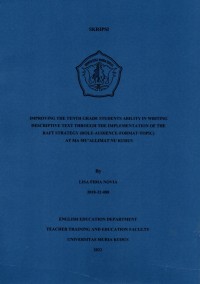 Improving the tenth grade students ability in writing descriptive text through the implementation of the RAFT strategy (role-audience-format-topic) at MA Mu'allimat NU Kudus