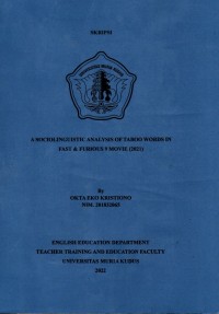 A sociolinguistic analysis of taboo words in fast and furious 9 movie (2021)