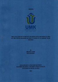 The analysis of Students' Speaking English Difficulties of the Tenth Graders of SMA N 1 Kudus in Academic Year 2022/2023