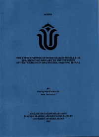 The effectiveness of word search puzzle for teaching vocabulary to the students of Tenth grade in SMA Negeri 1 Mayong Jepara